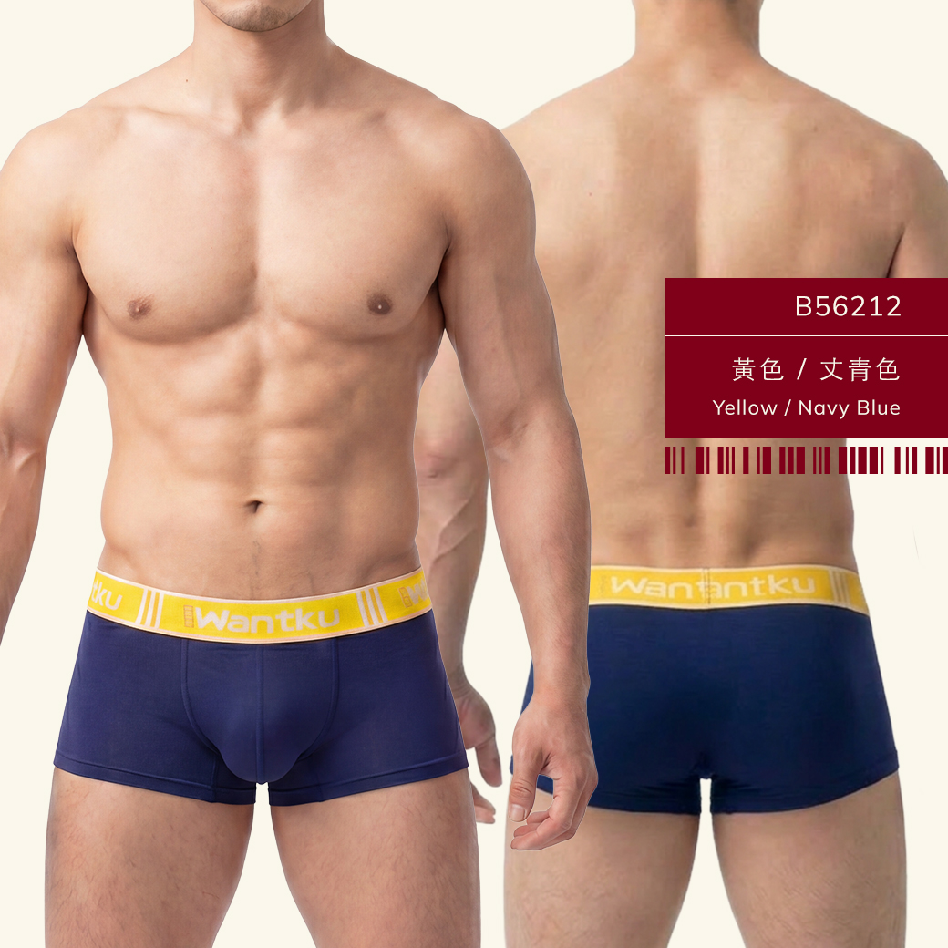 男內褲-莫代爾四角褲-素色平口褲-基本款內褲-親膚透氣男內褲-B5621