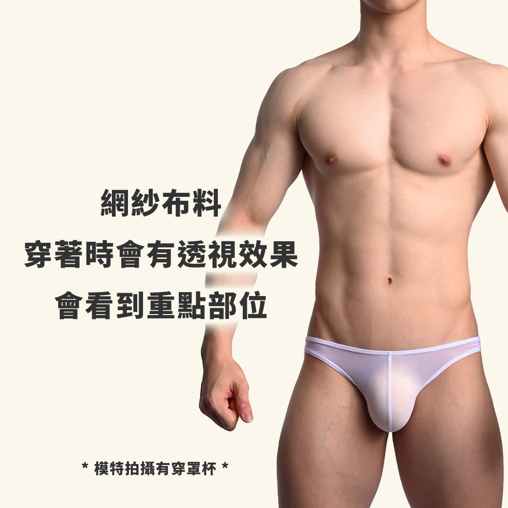 男內褲-網紗內褲-低腰三角褲-性感男內褲-透氣透視內褲-G3W617