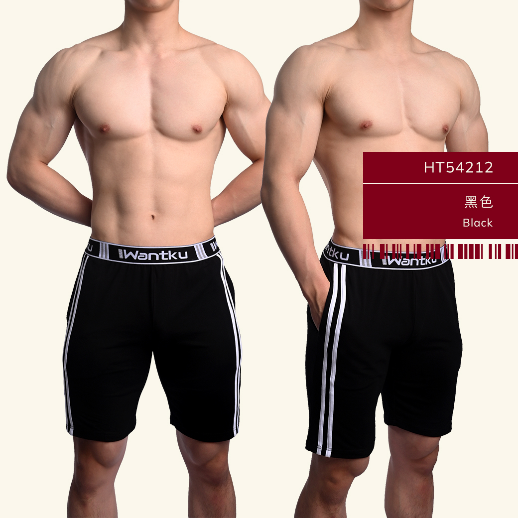 雙槓,彈性,棉,膝上,居家褲,double lines,elastic,cotton,long-shorts,homely types,ht5421